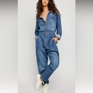 Free People Denim Overalls